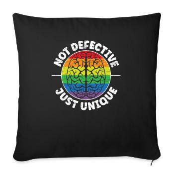 Not Defective Just Unique Neurodiversity ADHD ASD - Sofa pillowcase 17,3'' x 17,3'' (45 x 45 cm) - black - Front