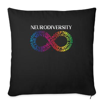 Neurodiversité Neurodivergent Rainbow Infinity - Housse de coussin décorative 45 x 45 cm - noir - Devant