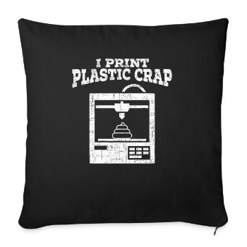 I Prints Plastic Manure 3D Printing Printer - Sofa pillowcase 17,3'' x 17,3'' (45 x 45 cm) - black - Front