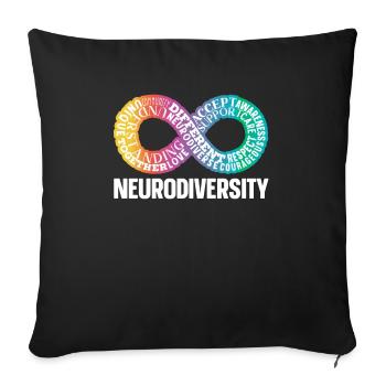 Neurodiversité Arc-en-ciel Infini - Housse de coussin décorative 45 x 45 cm - noir - Devant