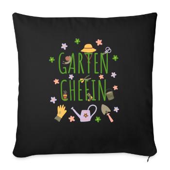 Garten Chefin Gärtnerin Geschenk Gartenarbeit Oma - Sofakissenbezug 45 x 45 cm - Schwarz - Vorne