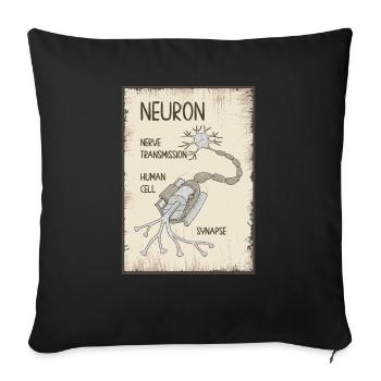 Neuron - Sofa pillowcase 17,3'' x 17,3'' (45 x 45 cm) - black - Front