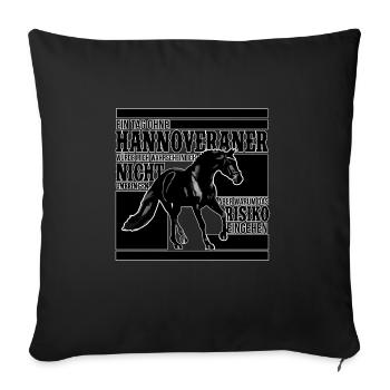 Pferdezucht Hannoveraner, Pferde - Sofakissenbezug 45 x 45 cm - Schwarz - Vorne