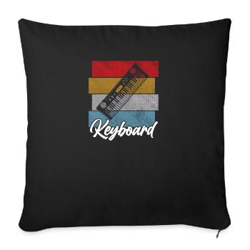 Vintage Keyboard - Keyboarder Musik Retro Geschenk - Sofakissenbezug 45 x 45 cm - Schwarz - Vorne