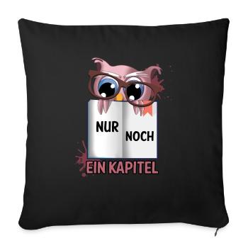 Bücher Eule - Sofakissenbezug 45 x 45 cm - Schwarz - Vorne