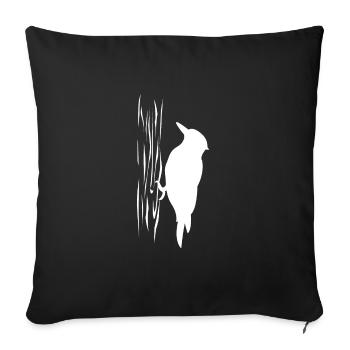 Pivert Sur le T-shirt de l’arbre Cadeau - Housse de coussin décorative 45 x 45 cm - noir - Devant