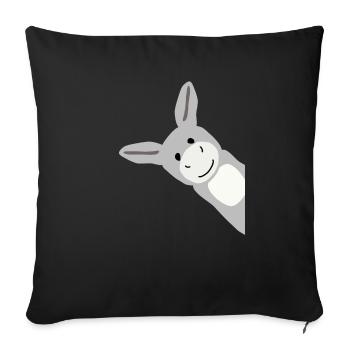 Droll grey donkey For donkey friends - Sofa pillowcase 17,3'' x 17,3'' (45 x 45 cm) - black - Front