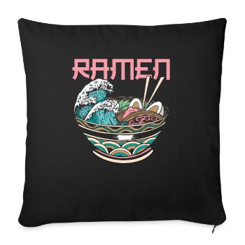 The Great Wave Off Kanagawa Ramen Eater Noodle - Sofa pillowcase 17,3'' x 17,3'' (45 x 45 cm) - black - Front