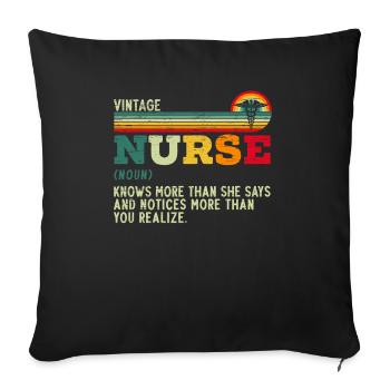 Vintage Nurse Definition Hospital - Sofa pillowcase 17,3'' x 17,3'' (45 x 45 cm) - black - Front