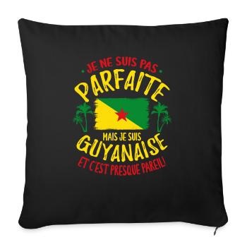 Guyanaise Guyane Humour - Housse de coussin décorative 45 x 45 cm - noir - Devant