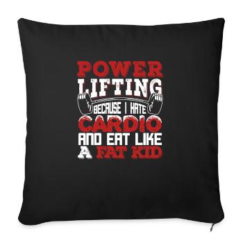 Cadeau de Powerlifting amusant pour un - Housse de coussin décorative 45 x 45 cm - noir - Devant