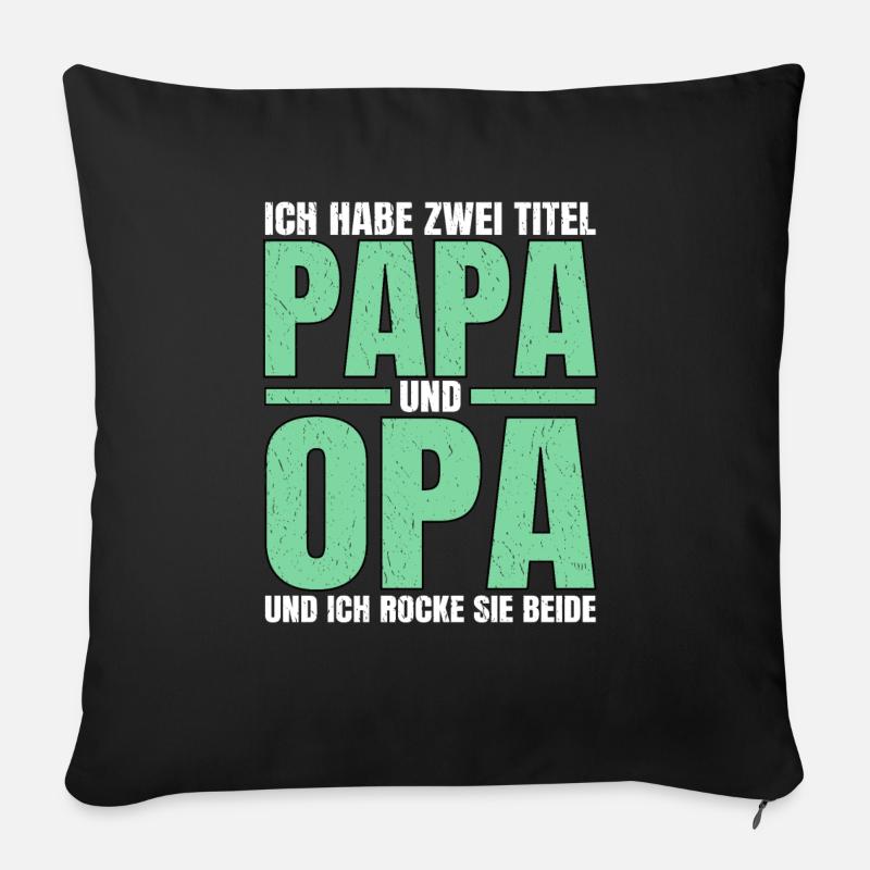 papa-opa - Sofakissenbezug 45 x 45 cm - Schwarz