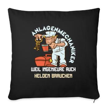 Anlagenmechaniker Installateur Heizung SHK helden - Sofakissenbezug 45 x 45 cm - Schwarz - Vorne