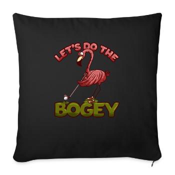 Golf - Flamingo Funny - 18th Hole - Sofa pillowcase 17,3'' x 17,3'' (45 x 45 cm) - black - Front