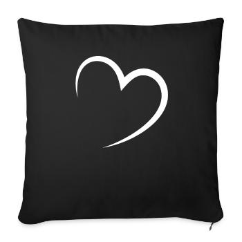 heart - Sofa pillowcase 17,3'' x 17,3'' (45 x 45 cm) - black - Front