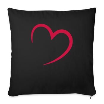 heart - love - Coeur - Housse de coussin décorative 45 x 45 cm - noir - Devant