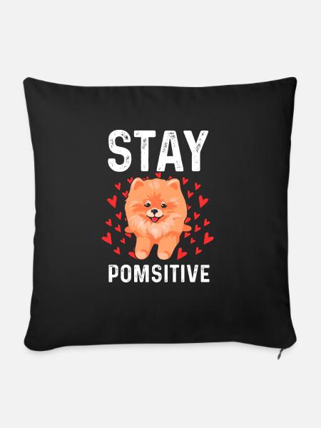Pomeranian - Sofakissenbezug 45 x 45 cm - Schwarz