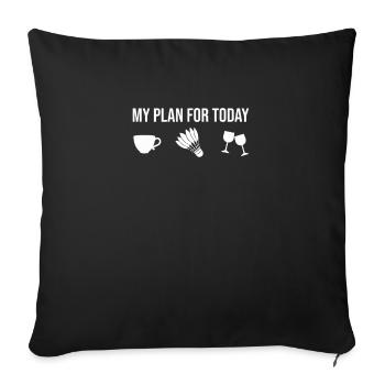 Badminton Badmintonspielerin Badminton Spruch - Sofakissenbezug 45 x 45 cm - Schwarz - Vorne