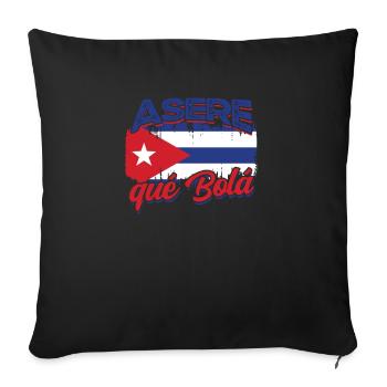Asere qué Bolá – Cubano, Cubana Pride & Humor - Sofa pillowcase 17,3'' x 17,3'' (45 x 45 cm) - black - Front