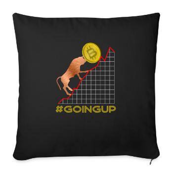 Bitcoin - Bull Going Up - NYSE - Sofa pillowcase 17,3'' x 17,3'' (45 x 45 cm) - black - Front