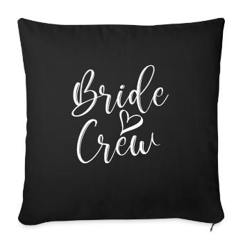 Bride Équipe Équipe Mariage T-Shirt JGA Cadeau - Housse de coussin décorative 45 x 45 cm - noir - Devant