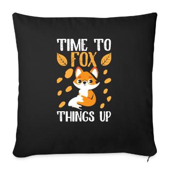 fox - Sofa pillowcase 17,3'' x 17,3'' (45 x 45 cm) - black - Front