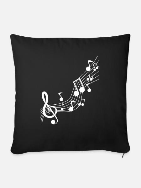 Musik - Sofakissenbezug 45 x 45 cm - Schwarz