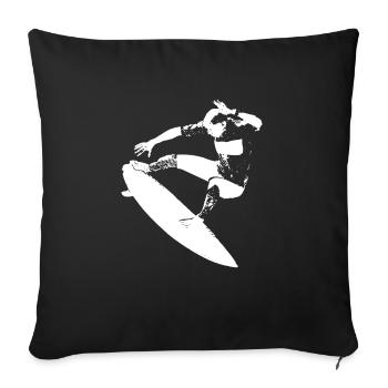 Surf surf surf - Housse de coussin décorative 45 x 45 cm - noir - Devant