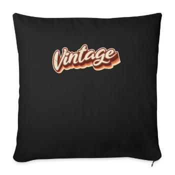 Vintage - Housse de coussin décorative 45 x 45 cm - noir - Devant