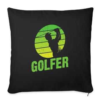 Golf golf golf golf cadeau - Housse de coussin décorative 45 x 45 cm - noir - Devant