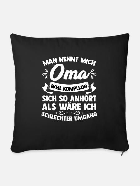 Oma Komplizin - Sofakissenbezug 45 x 45 cm - Schwarz
