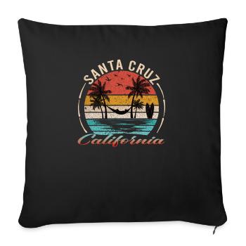 California Santa Cruz Beach Surfing - Sofa pillowcase 17,3'' x 17,3'' (45 x 45 cm) - black - Front