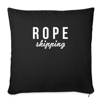 Rope Skipping Rope Jumping - Sofa pillowcase 17,3'' x 17,3'' (45 x 45 cm) - black - Front