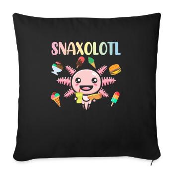 Sanxolotl Axolotl Mange de l’axolotl poisson migrateur - Housse de coussin décorative 45 x 45 cm - noir - Devant