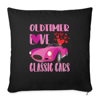 Oldtimer Love -classic cars - Housse de coussin décorative 45 x 45 cm - noir - Devant