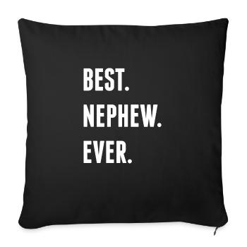 Best Nephew Ever Funny Aunt Uncle - Housse de coussin décorative 45 x 45 cm - noir - Devant