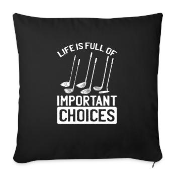 Golf golf club sport golfball sort - Housse de coussin décorative 45 x 45 cm - noir - Devant