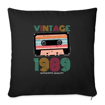 Vintage 1989 89 Birthday Retro Vintage Gift - Sofa pillowcase 17,3'' x 17,3'' (45 x 45 cm) - black - Front