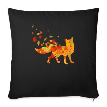 Kawaii Fox laisse la faune animal foxes Vixen Fox - Housse de coussin décorative 45 x 45 cm - noir - Devant