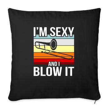 Trombone Trombonist Player Gift - Sofa pillowcase 17,3'' x 17,3'' (45 x 45 cm) - black - Front