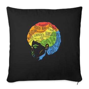 La vie embrasse la neurodiversité du cerveau TDAH-Bewu - Housse de coussin décorative 45 x 45 cm - noir - Devant
