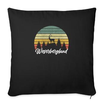 Weserbergland Sucht Heimat Urlaub Wandern Geschenk - Sofakissenbezug 45 x 45 cm - Schwarz - Vorne