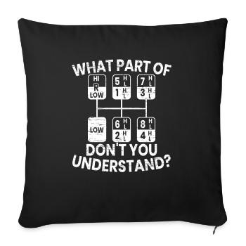 What Part Of Don't You Understand Truck Driver - Sofa pillowcase 17,3'' x 17,3'' (45 x 45 cm) - black - Front