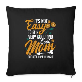 Fête des Mères - Housse de coussin décorative 45 x 45 cm - noir - Devant