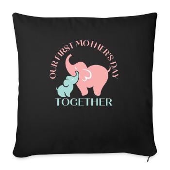 Notre première fête des mères ensemble - Housse de coussin décorative 45 x 45 cm - noir - Devant