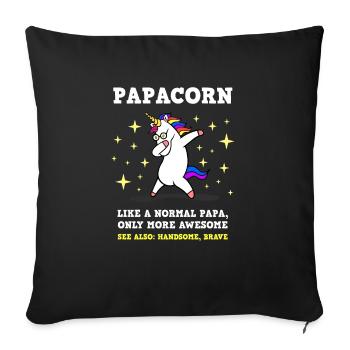 Papacorn - Papa Unicorn Football Dabbing Unicorn - Sofa pillowcase 17,3'' x 17,3'' (45 x 45 cm) - black - Front