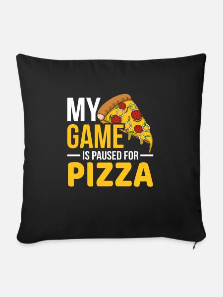 Pizza - Sofakissenbezug 45 x 45 cm - Schwarz