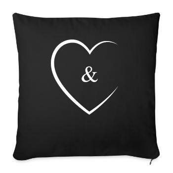 & und Zeichen Hochzeit - Sofakissenbezug 45 x 45 cm - Schwarz - Vorne
