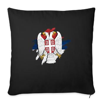 Serbia - Sofa pillowcase 17,3'' x 17,3'' (45 x 45 cm) - black - Front