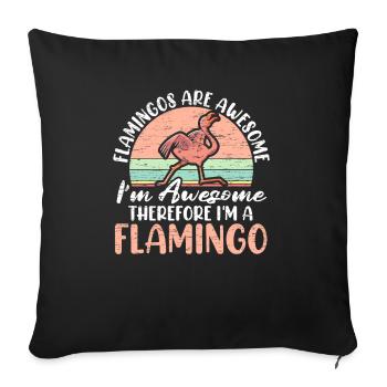 Les flamants roses sont des flamants roses flamants roses - Housse de coussin décorative 45 x 45 cm - noir - Devant